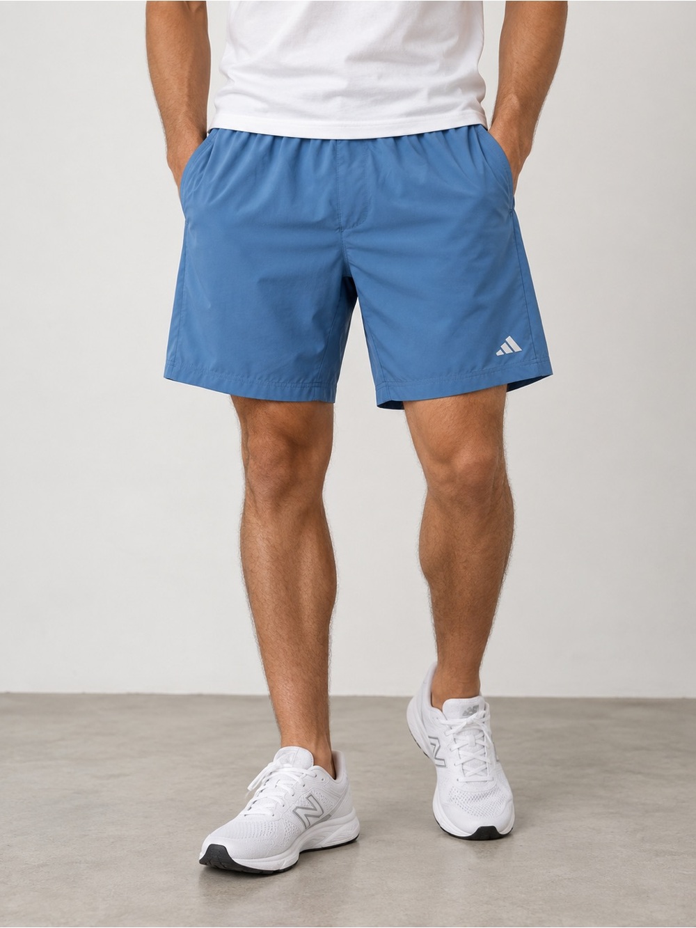 adidas Men's Light Blue Training Shorts L
